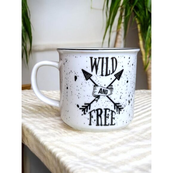Wild & Free Ceramic Speckled Coffee Mug With Arrow Design - Picture 6 of 8